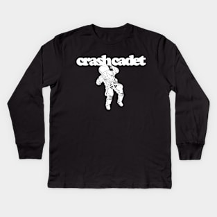 Crash Cadet Cosmonaut-White Kids Long Sleeve T-Shirt